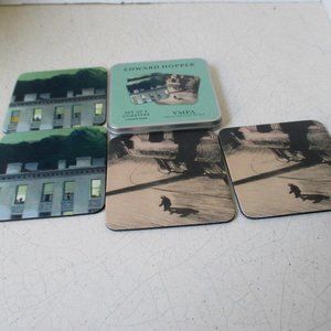 Edward Hopper set of 4 Drink Coasters in Tin NEW
